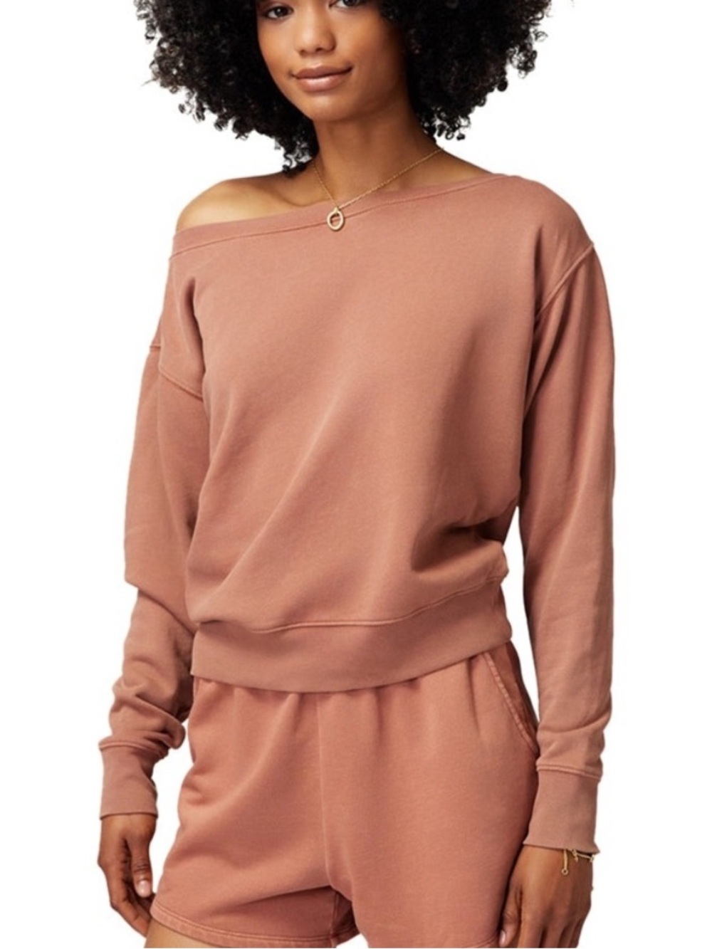 Spiritual Gangster Terry Vida Sweatshirt Off The Shoulder womens medium 0555
